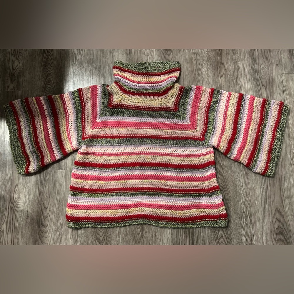 Anthropologie multicolored knit chunky M/L chunky sweater